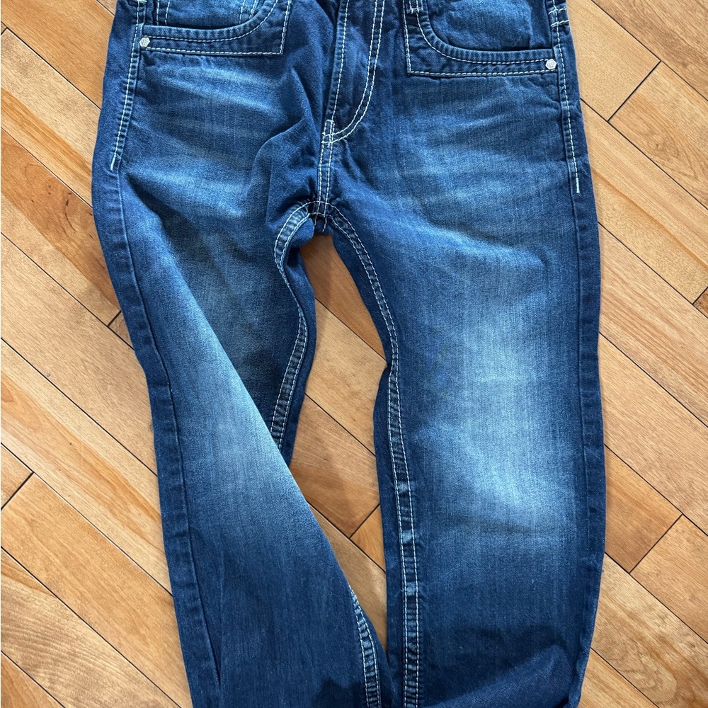 Men's Philipp Plein Blue Relaxed Jeans with Vintage Wash Size 30 x 29